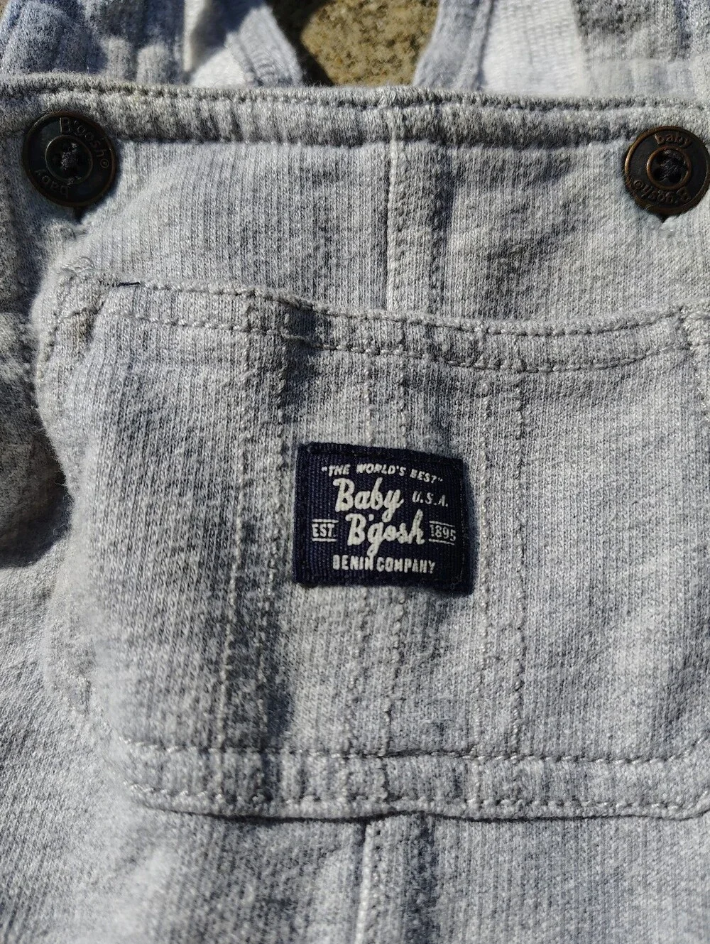 OshKosh Baby B’gosh Overalls Bodysuit for 12 Months Unisex Knit Denim Gray